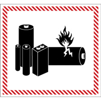 Hazardous Material Handling Labels, 4-1/2" L x 5-1/2" W, Black on Red SGQ532 | Par Equipment