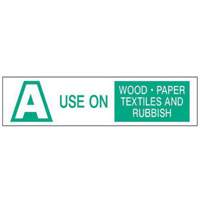 "A Use on Wood Paper Textiles and Rubbish" Labels, 6" L x 1-1/2" W, Green on White SY238 | Par Equipment