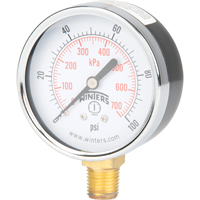 Pressure Gauge, 2-1/2" , 0 - 100 psi, Bottom Mount, Analogue YB882 | Par Equipment