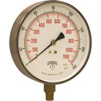 Contractor Pressure Gauge, 4-1/2" , 0 - 160 psi, Bottom Mount, Analogue YB901 | Par Equipment