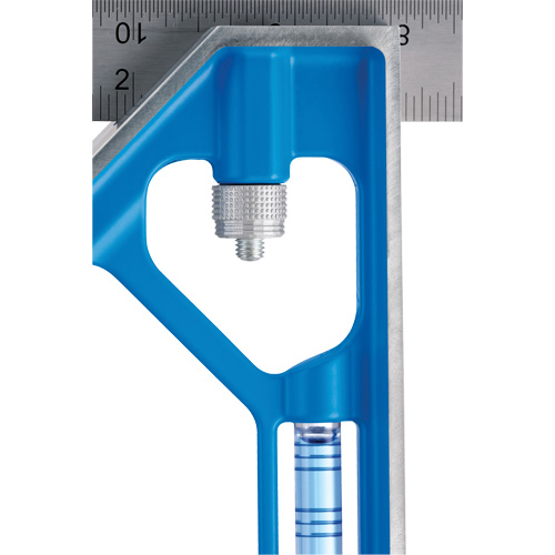 True Blue&reg; Combination Square, 12" L, 1/16" Graduations, Steel, Plain Par Equipment