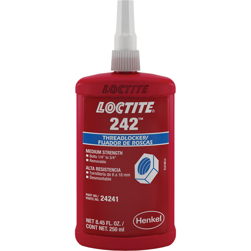 Threadlocker 242 , Blue, Medium, 250 ml, Bottle Par Equipment