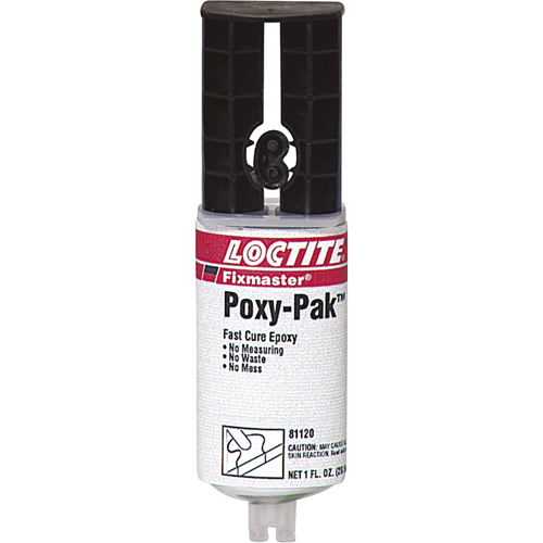 Adh&eacute;sif &agrave; s&eacute;chage rapide POXY PAK de Fixmaster, 92 g, Seringue, Deux composants, Translucide Par Equipment