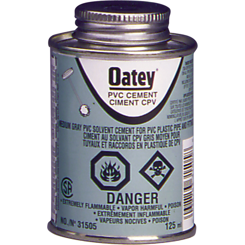 PVC Medium-Duty Cement, 946 ml, Brush-Top Can, Grey Par Equipment