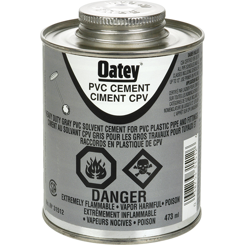 PVC Heavy-Duty Cement, 473 ml, Brush-Top Can, Grey Par Equipment