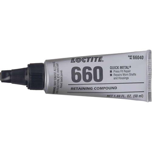 Compos&eacute; de retenue pour r&eacute;paration ajust&eacute; &agrave; la presse Quick Metal 660, 50 ml, Tube, Argent Par Equipment
