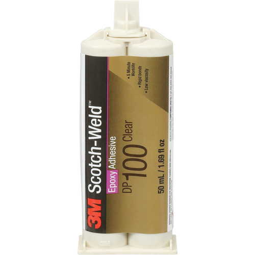 Scotch-Weld Adhesive, 1.7 fl. oz., Dual Cartridge, Two-Part, Clear Par Equipment