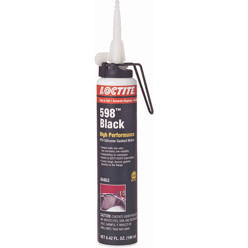 598 High Performance RTV Silicone Gasket Maker, Cartridge, Black Par Equipment