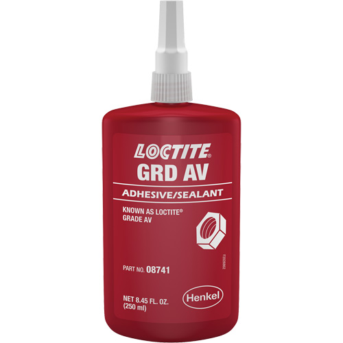 Letter Grade AV Threadlocker, Red, High, 250 ml, Bottle Par Equipment