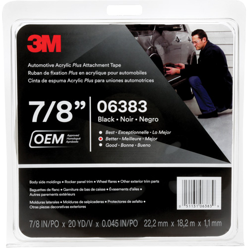 Ruban en acrylique de 3M pour l'automobile, 18 m (60') lo x 22 mm (7/8") la, 45 mils, Acrylique Par Equipment