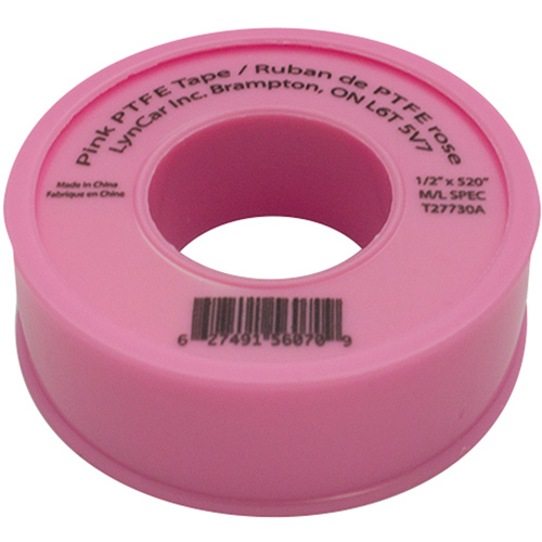 Teflon&reg; Tape, 520" L x 1/2" W, Pink Par Equipment