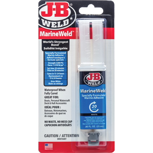 Adh&eacute;sif MarineWeld, 25 ml, Seringue, Deux composants, Blanc Par Equipment