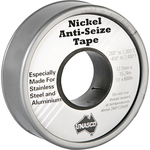 Nickel Anti-Seize Tape, 590" L x 1/2" W, Silver Par Equipment