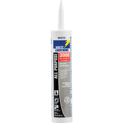 3006 All Purpose Adhesive Caulk, 295 ml, Cartridge, White Par Equipment