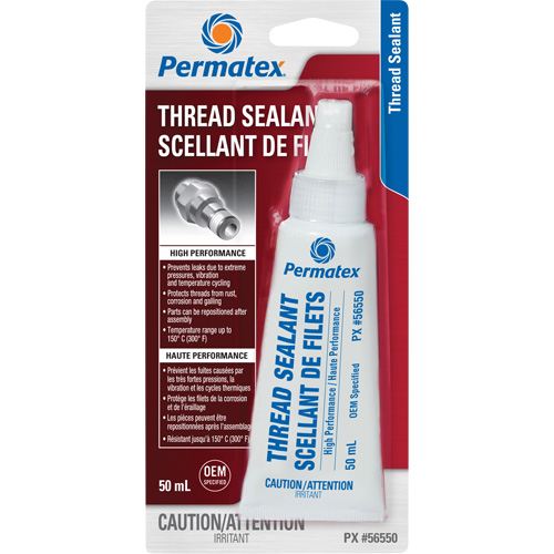 Scellant pour filetage haute performances, Tube, 50 ml, -54° C - 149° C/-65° F - 300° F Par Equipment