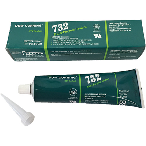 732 Sealant, 90 ml, Tube, White Par Equipment