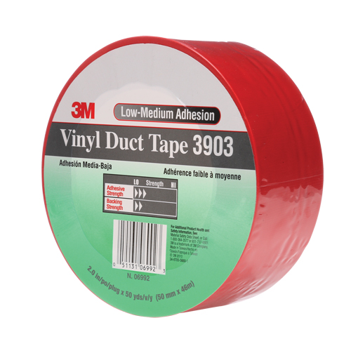 3903 Vinyl Duct Tape, 48 mm (2") W x 46 m (151') L, 6.5 mils, Red Par Equipment