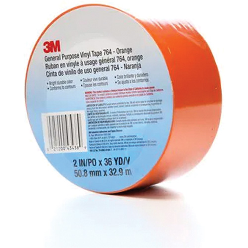 764 General-Purpose Vinyl Tape, 50.8 mm (2") W x 32.9 m (108') L, 5 mils, Orange Par Equipment