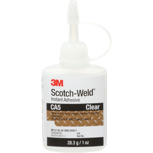 Adh&eacute;sif instantan&eacute; CA5 Scotch-Weld, Transparent, Bouteille, 1 oz Par Equipment