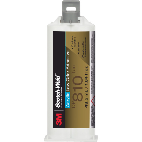 Scotch-Weld Low-Odor Acrylic Adhesive, Two-Part, Cartridge, 1.64 fl. oz., Off-White Par Equipment