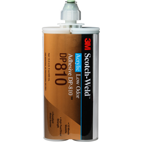 Scotch-Weld Low-Odor Acrylic Adhesive, Two-Part, Cartridge, 400 ml, Off-White Par Equipment