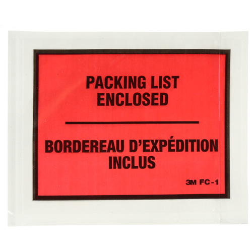 Packing List Envelope, 5-1/2" L x 4-1/2" W, Endloading Style Par Equipment