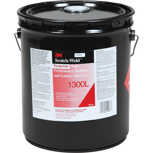 High-Performance Rubber & Gasket Adhesive, Pail, Yellow Par Equipment
