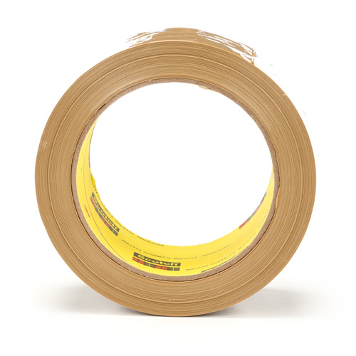 Scotch&reg; Box Sealing Tape 375, Hot Melt Adhesive, 3.1 mils, 48 mm (2") x 50 m (164') Par Equipment
