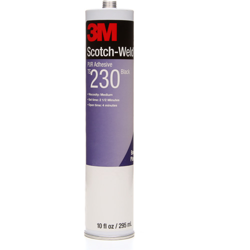 Scotch-Weld PUR Adhesive, 10 oz., Cartridge, Black Par Equipment