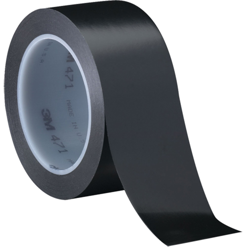 Ruban en vinyle 471, 12 mm (1/2") la x 32,9 m (108') lo, 5,3 mils, Noir Par Equipment