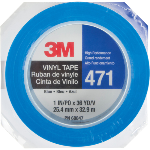 471 Vinyl Tape, 25.4 mm (1") W x 32.9 m (108') L, 5.3 mils, Blue Par Equipment