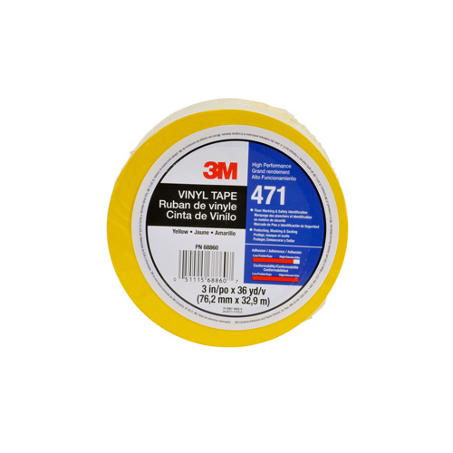 Ruban en vinyle 471, 12 mm (1/2") la x 32,9 m (108') lo, 5,2 mils, Jaune Par Equipment