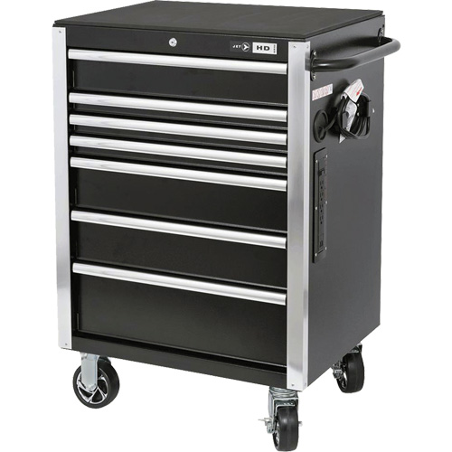 HDRC2807 HD Series Roller Cabinet, 7 Drawers, 27-4/5" W x 21-27/50" D x 40-31/100" H, Black Par Equipment