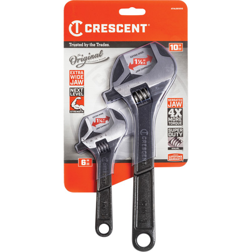 Wide-Jaw Wrench Set, Adjustable, 2 Pieces, Imperial Par Equipment