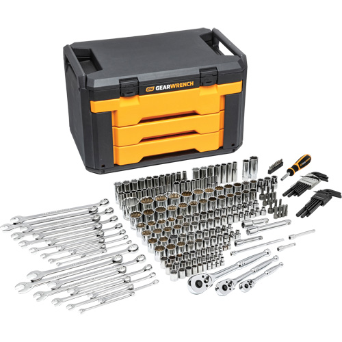 Jeu d'outils pour m&eacute;canicien dans un coffre de rangement &agrave; trois tiroirs Par Equipment