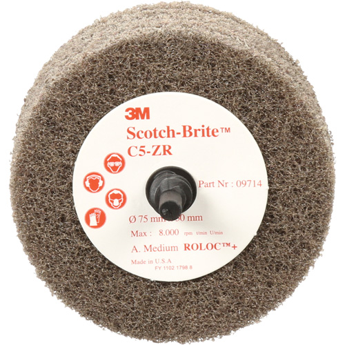 Scotch-Brite Cut & Polish Disc, 75 mm x 30 mm, 20 mm Arbor, Aluminum Oxide, 7500 RPM Par Equipment