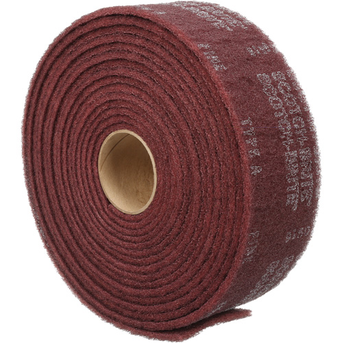 Ruban de nettoyage et de finition Scotch-Brite, Moyen, Oxyde d'aluminium, 4" la x 30' lo Par Equipment