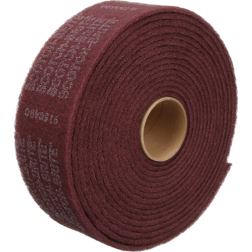 Ruban de nettoyage et de finition Scotch-Brite, Moyen, Oxyde d'aluminium, 4" la x 30' lo Par Equipment