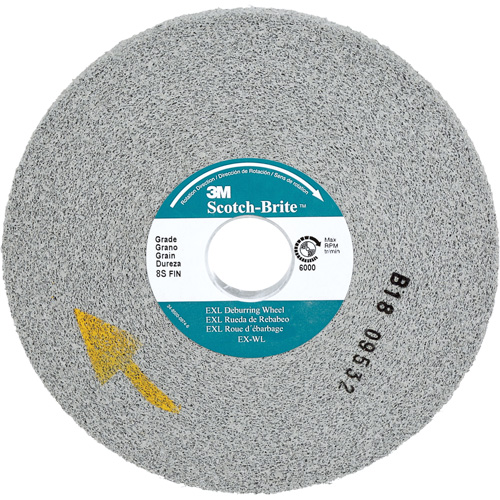 Scotch-Brite EXL Deburring Wheel, 6" x 1/2", 1" Arbor, Silicon Carbide Par Equipment
