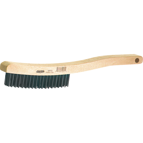 Brosses de grattage a/manche recourb&eacute;, Acier, 3 x 19 rangs de fils, Longueur 13-11/16" Par Equipment