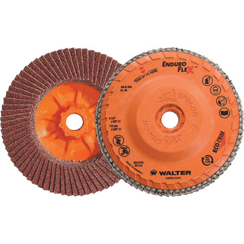 Disque &agrave; lamelles Enduro-Flex, 4-1/2" x 5/8"-11, Type 27, Grain 40, Alumine de zirconium Par Equipment