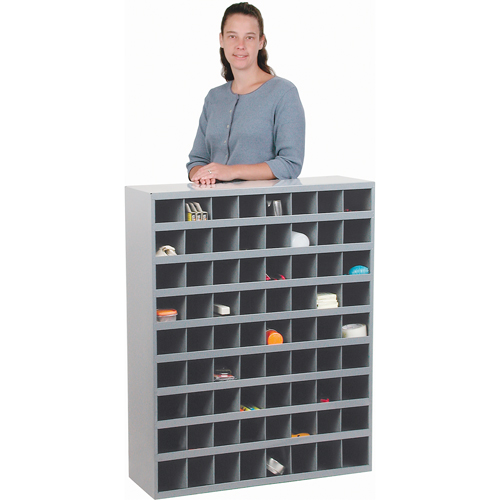 Steel Storage Bin Cabinet, 33-3/4" W x 12" D x 42" H, Grey Par Equipment