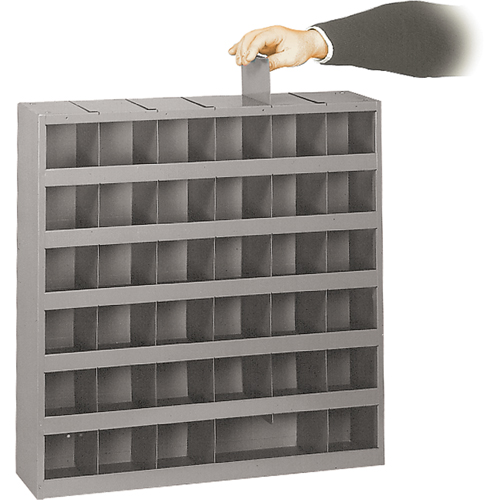 Armoires pour bacs de rangement ajustables, Acier, 36 tiroirs, 23-3/4" x 4-3/4" x 23-3/4", Gris Par Equipment