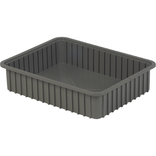 Divider Box&reg; Containers, Polyethylene, 22.4" W x 17.4" D x 5" H, Grey Par Equipment