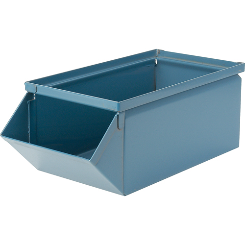 Bac en acier, Cap. 100 lb, 7-1/2" la x 15-1/2" p x 6" h, Bleu Par Equipment