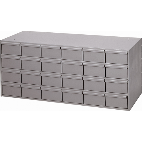 Industrial Drawer Cabinets, 24 Drawers, 33-3/4" W x 11-5/8" D x 14-3/8" H, Grey Par Equipment