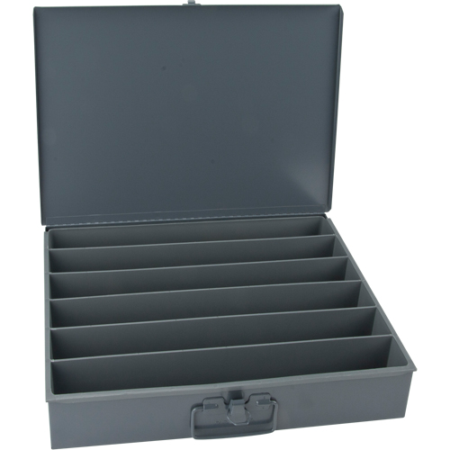 Boîtes en acier &agrave; compartiments &agrave; fond courb&eacute;, 18,34" la x 12,16" p x 3,16" h, 6 horizontaux compartiments Par Equipment