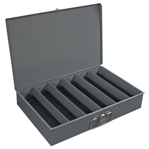 Boîtes en acier &agrave; compartiments &agrave; fond courb&eacute;, 18,34" la x 12,16" p x 3,16" h, 6 verticaux compartiments Par Equipment