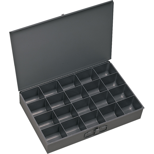 Compartment Scoop Boxes, Steel, 20 Slots, 13-3/8" W x 9-1/4" D x 2" H, Grey Par Equipment