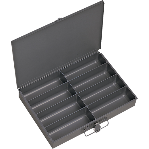 Compartment Scoop Boxes, Steel, 8 Slots, 13-3/8" W x 9-1/4" D x 2" H, Grey Par Equipment